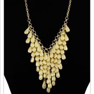 NEW Passiana Gold Over Brass Teardrop Bib Necklace